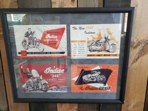 lot 59 image: 4 Vintage Indian Display items Framed