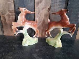 lot 66 image: Two Beautiful Vintage Ceramic Deer Figurines