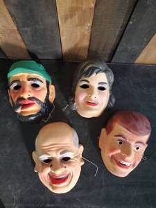 lot 67 image: 4 Vintage Halloween Masks in great vintage condition Made in Germany