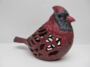 lot 10 image: Larger Cast Iron Cardinal Outdoor Lantern