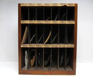lot 18 image: Old Vintage Clock Repair Shop Advertising Display FULL of Original Convex Glass Clock Faces