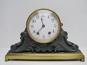 lot 26 image: Awesome Old Vintage Green Slate Seth Thomas Mantel Clock
