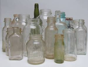 lot 27 image: Estate Lot of Antique Bottles & Large Jars