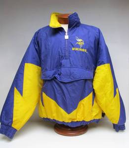 lot 48 image: Vintage 90s Logo 7 MN VIKINGS Jacket wKorey Stringer Autograph - Size XL
