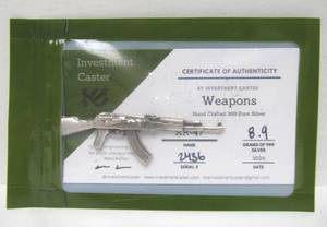 lot 51 image: Solid .999 Silver AK47 - 8.9 grams