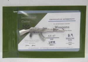 lot 52 image: Solid .999 Silver AK47 - 8.4 grams