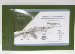 lot 53 image: Solid .999 Silver AK47 - 8.7 grams