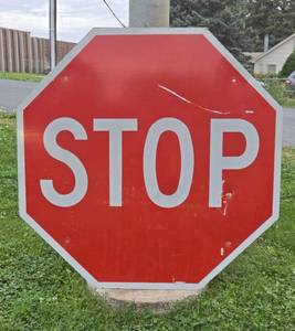 HUGE Vintage Metal Stop Sign - 48" x 48"