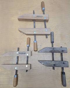 lot 90 image: Lot of 3 Wood JORGENSEN Woodworking Clamps