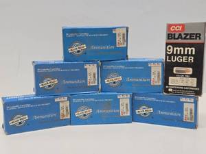 lot 141 image: Large Lot of 9mm Ammo 