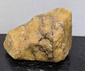 lot 155 image: LARGE Heavy Pale Yellow Stone Specimen
