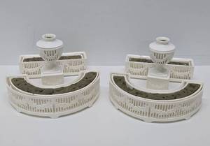 lot 200 image: Signed Vintage Porcelain Planter Sets
