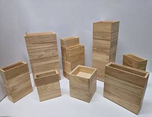 lot 152 image: LARGE Lot of New Wood Organizer BoxesDrawers from Bed Bath & Beyond
