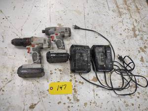 lot 147 image: Porter Cable 20v Drill, 20v Driver ...