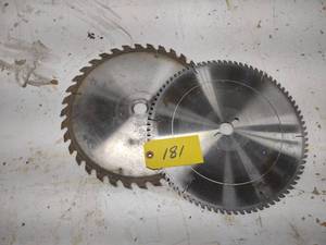 lot 181 image: (2) 14 Saw Blades, 1 18 Arbor...