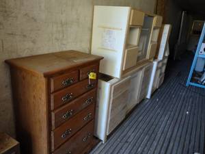 lot 304 image: Dresser & Row of Cabinets...