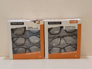 lot 82 image: (2) FOSTER GRANT 1.25 READING GLASSES 3PK.