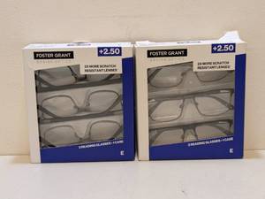 lot 83 image: (2) FOSTER GRANT 2.50 READING GLASSES