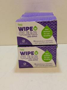 lot 74 image: (4) FLENTS WIPE N CLEAR LENS WIPES 75PK.