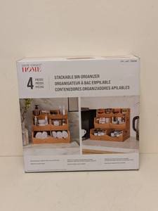 lot 132 image: NEW SEVILLE CLASSICS HOME 4PC. STACKABLE BIN ORGANIZER