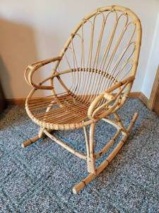 lot 16 image: Vintage Bent Rattan Rocking Chair