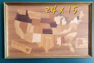 lot 63 image: Inlaid US Map Wood