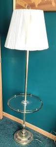 lot 107 image: Brass Glass Table Floor Lamp