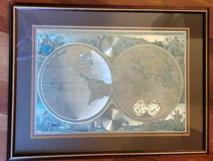 lot 66 image: Foiled Double Hemisphere Framed Print