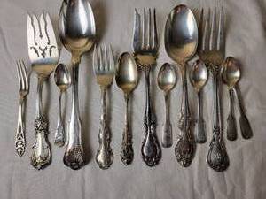 lot 49 image: Sterling Silver Serving Spoon and Fork Collection  558g