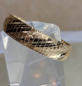 Italian 14k Yellow Gold Wide Ladies Bracelet ~ 25g