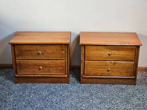 lot 131 image: Low Two Drawer Nightstand
