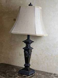 lot 135 image: Pedestal Table Lamp with Leaf Motif