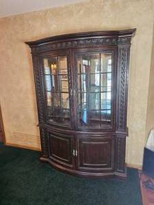 lot 6 image: Bow Front Jacobean China Cabinet