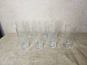 lot 207 image: Vintage Libby Glass Bamboo Collings Glasses (8 Count)