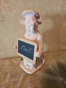 lot 214 image: Playful Chalkboard Pig Cheff 25 Tall