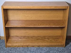 lot 249 image: Rustic Wood 2-Shelf Bookshelf