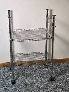 lot 244 image: Compact Rolling Wire Shelf Rack
