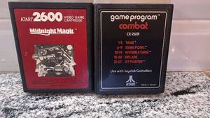 lot 34 image: Lot of 2 Atari 2600 Game Cartridges Midnight Magic and Combat