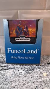 lot 49 image: Sega Genesis Video Game Cartridge with FuncoLand Sleeve - Untested