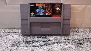 lot 56 image: Super Nintendo ClayFighter Video Game Cartridge with FuncoLand Sleeve