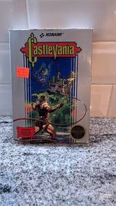 lot 78 image: Castlevania NES Game Cartridge with Box by Konami
