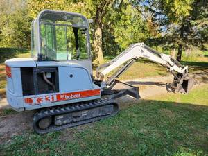 Bobcat X331 Compact Excavator with 2 buckets and thumb attachment
