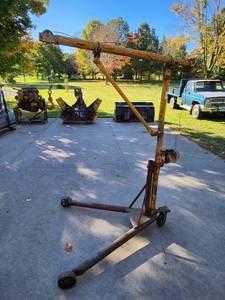 lot 24 image: Used Portable Engine Hoist with Manual Winch and Boom
