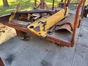 lot 25 image: Heavy-Duty Industrial Cart with Casters and Scrap Metal Parts