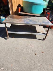 lot 66 image: Heavy Duty stainless Steel Utility Table on Casters with Lower Shelf