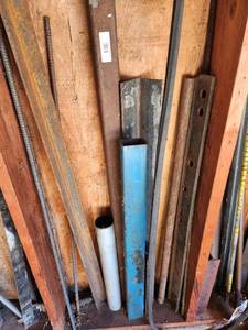 lot 73 image: Large Assortment of Scrap Metal Tubing, Rods, and Flat Bar