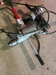 lot 90 image: Lot of 2 Heavy Duty Vintage Electric Drills Milwaukee and Sears 12 Inch