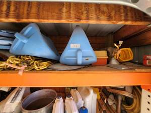 lot 94 image: Industrial Lot of Shop Tools, Fuel Containers, and Equipment Parts