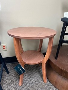 lot 12 image: Safavieh Rhodes Round Pedestal Accent Table - MSRP $178