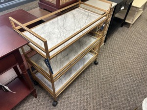 lot 44 image: Safavieh Idria 3 Tier Bar Cart - MSRP $315